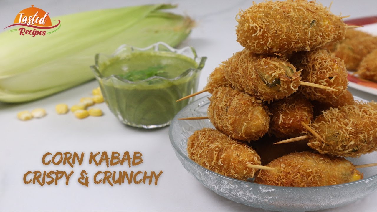 Crispy Corn Kebabs | Veg Starters Indian Recipe by TastedRecipes | Tasted Recipes