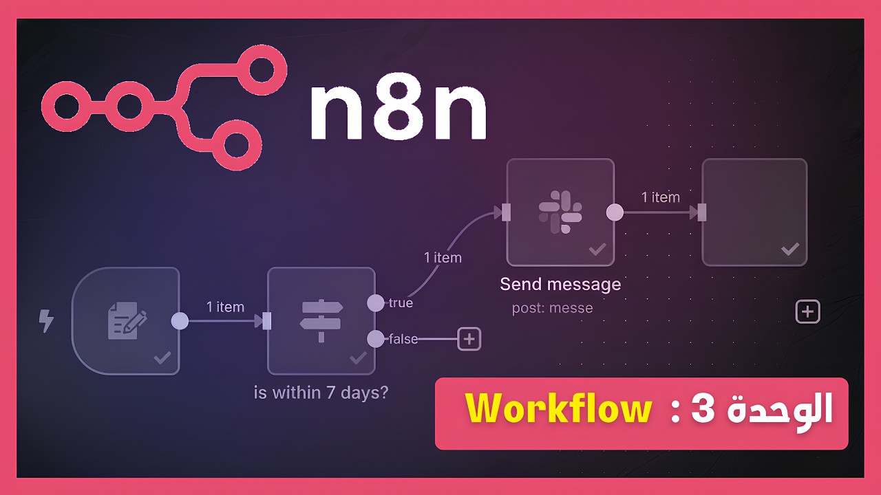 n8n Workflow الوحدة 3 : شرح كامل ومفصل ل