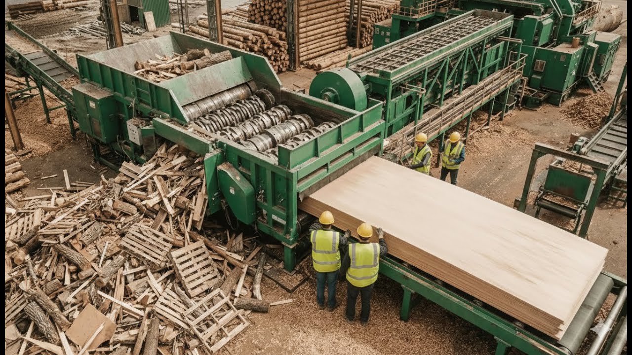 Inside the Recycle Wood Factory - How Wood Waste Becomes MDF Boards ...