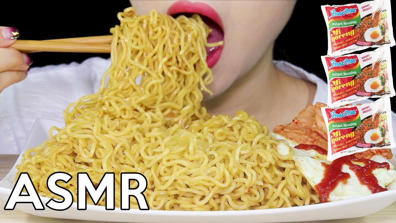 ASMR Indomie Mi Goreng Noodles *Big Bites* 인도미 미고랭 라면 리얼사운드 먹방 Eating Sounds