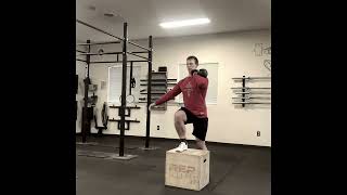 Contralateral Single Arm Kettlebell Front Rack Step Up