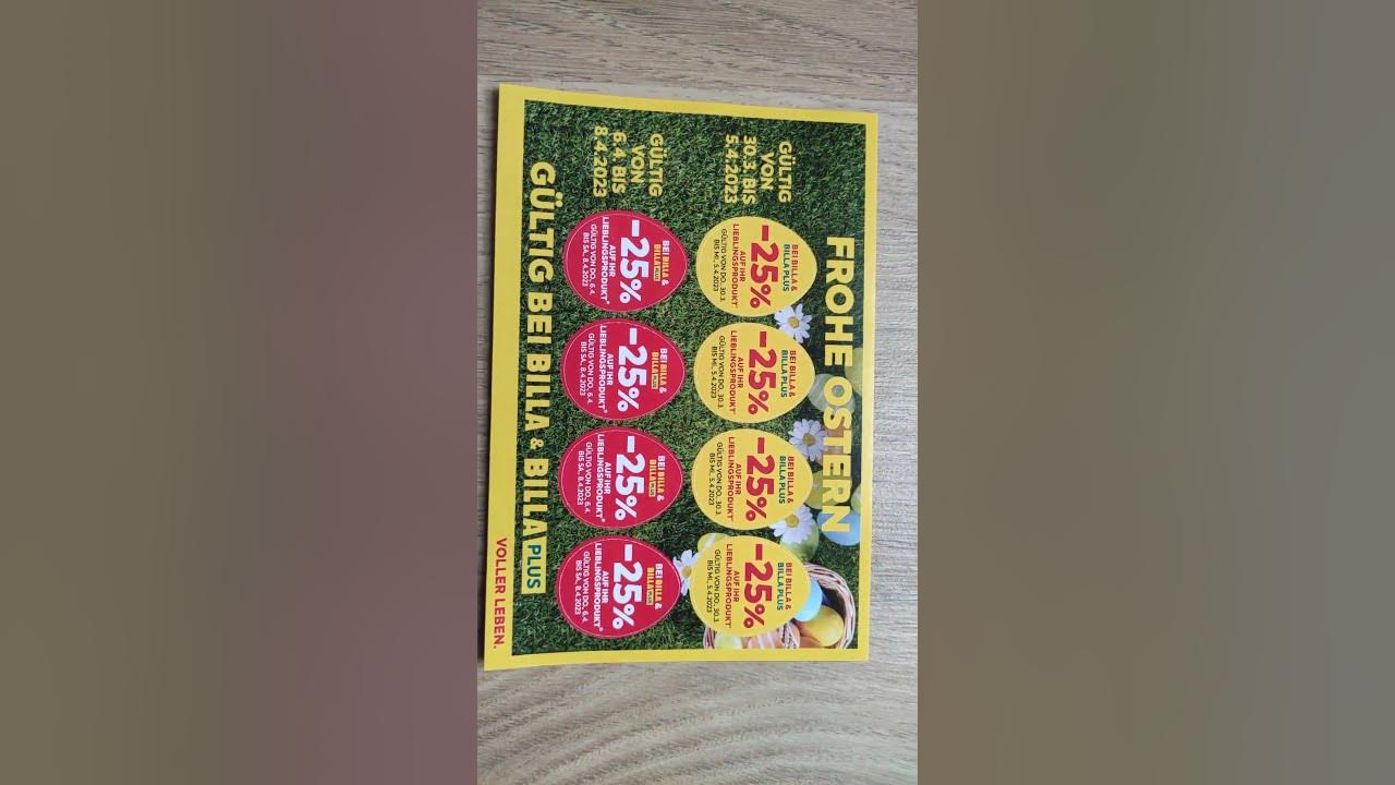 Billa -25 % Oster Ei Rabatt Sticker Pickeln zum Clever Geld sparen beim