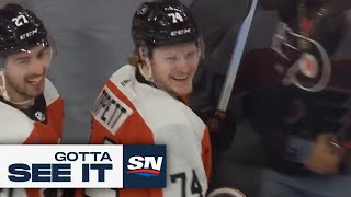 GOTTA SEE IT: Flyers' Owen Tippett Picks Top Corner With Spin-O-Rama Snipe