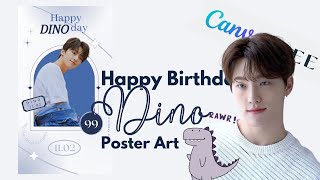 SEVENTEEN Dino Birthday Art KPOP Aesthetic Easy -  Kpop Poster Edits Tutorial  Using Canva screenshot 1