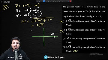 The position vector of a moving body at any instant of time is given as  r = (5 t2i − 5 tj) m. The