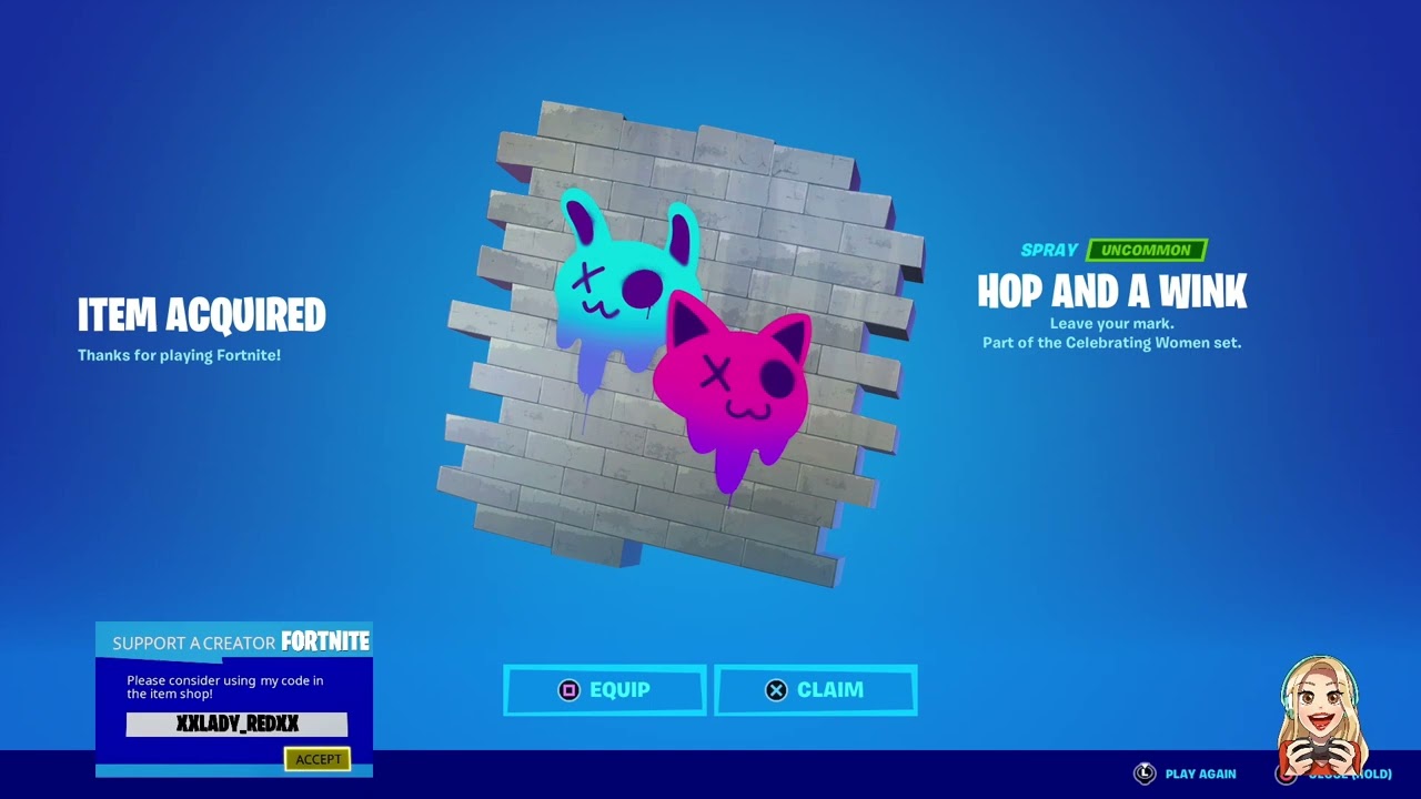 FREE IN ITEM SHOP (Uncommon Spray) HOP AND A WINK-Fortnite