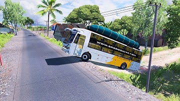 Prakash Vega Bus Driving on Village Road | SRS Non Ac Sleeper Bus | Indian Bus Mod ETS2