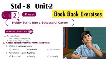 Hobby Turns into a Successful Career Book Back Exercise | 8th Std English Unit 2 Book Back