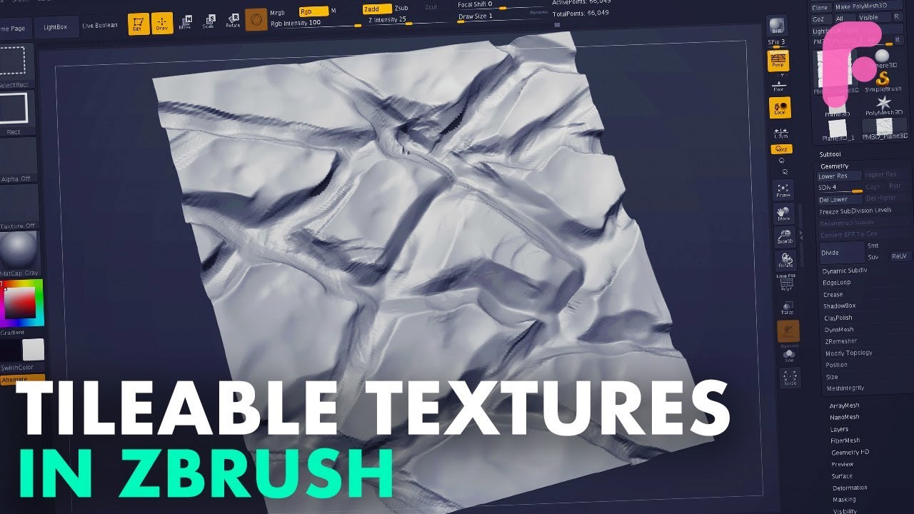 creating a tileable texture in zbrush