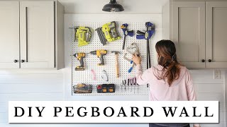 Super Easy DIY Pegboard Wall for Organization