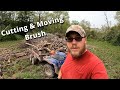 Clearing pasture  cutting brush