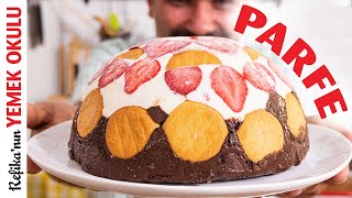 BU YAZIN FAVORİSİ OLACAK! | 🍪 Bisküvili 🍓Meyveli Parfe Pasta Tatlı Tarifi