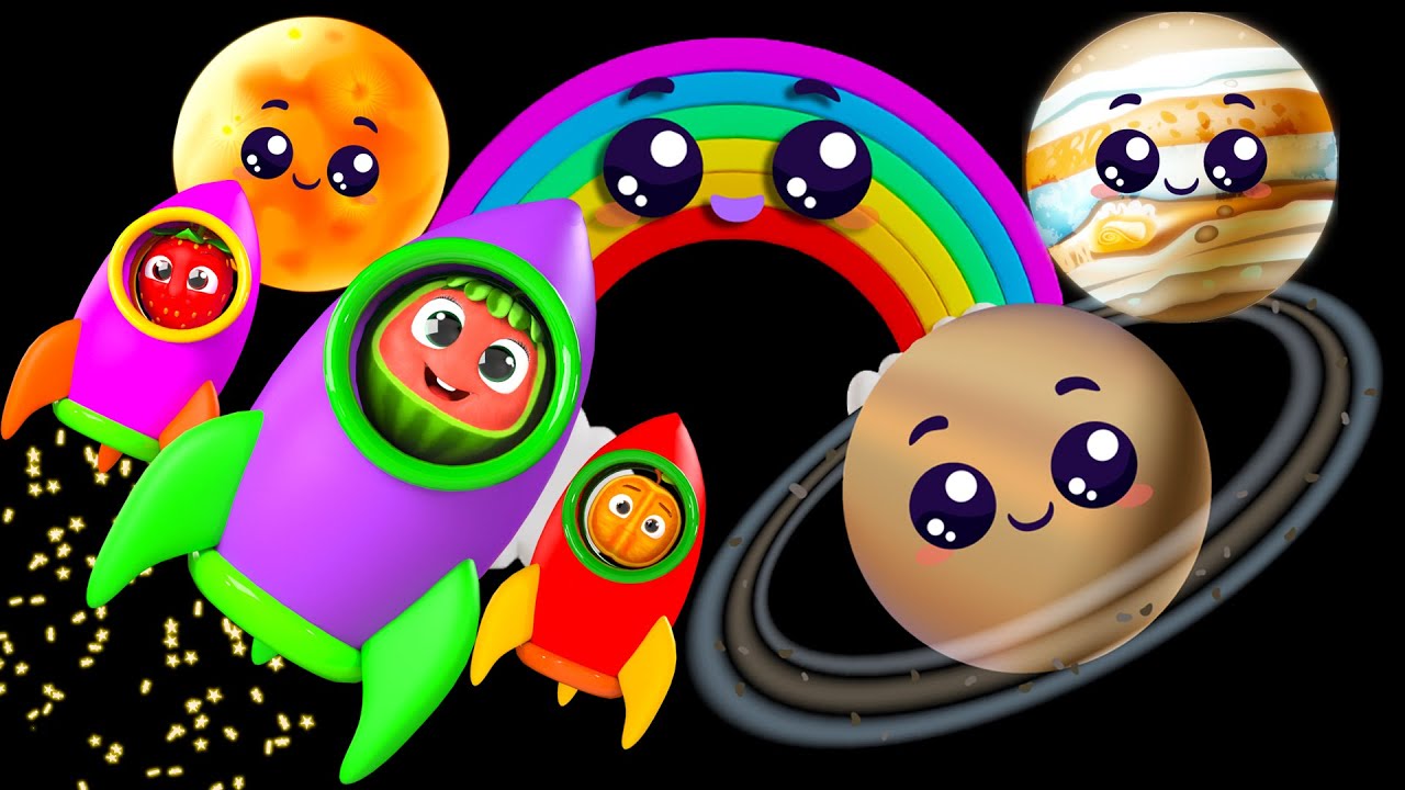 Baby Melon in Colorful Rockets and Planet Dancing - Space Adventure ...