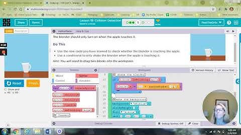 code.org CSD Unit 3 Lesson 19 collision detection