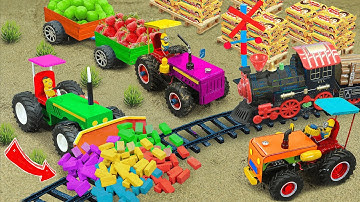 DIY mini tractor heavy trolley stuck on concrete bridge with Parle G science project P4@HNDiyTractor