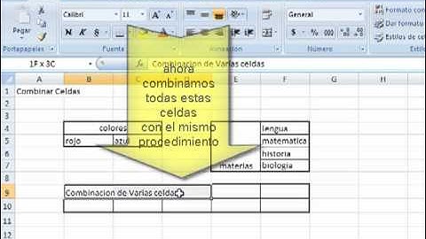 Combinar celdas en excel 2007