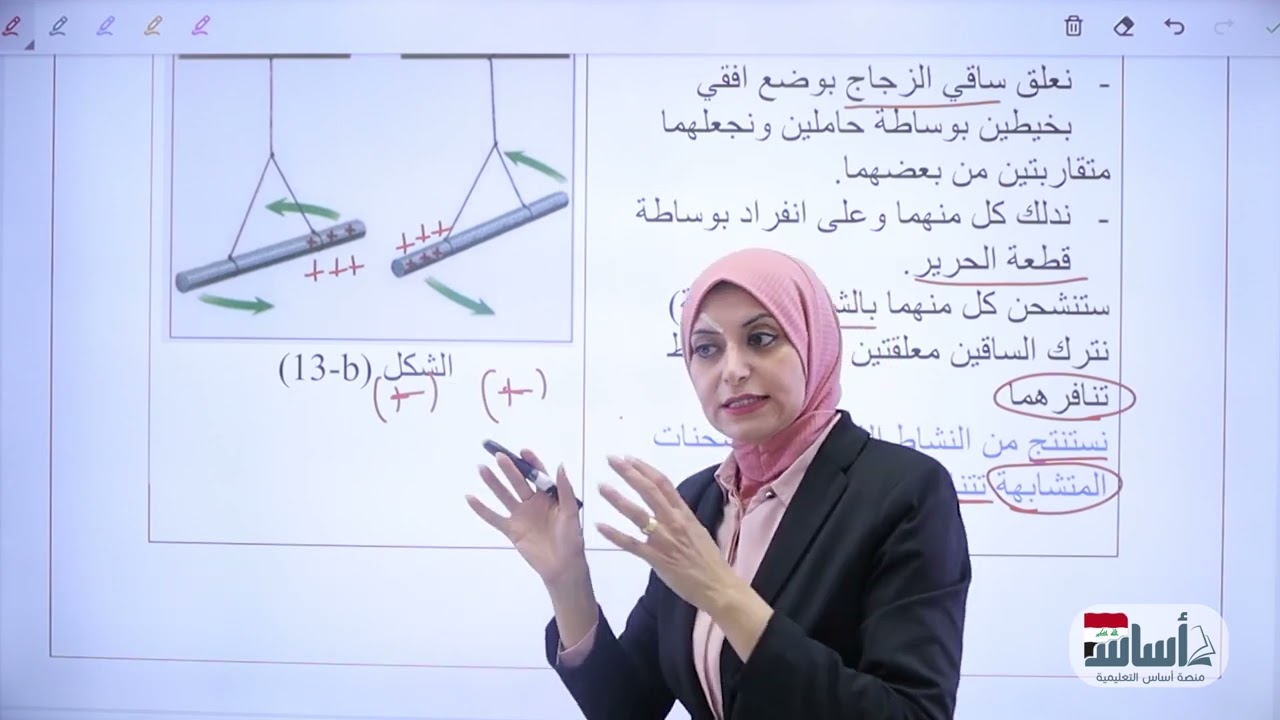 (م3) قوى التجاذب والتنافر بين الشحنات (ف1) - دفعة 2025 || فيزياء (الثالث المتوسط) مع أ. ميس وليد