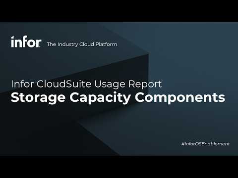 Infor CloudSuite Usage Report - Storage Capacity Components