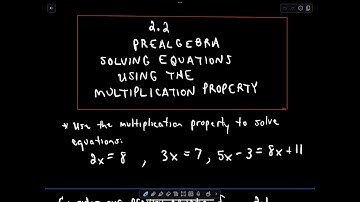 Solving Equations Using the Multiplication Property
