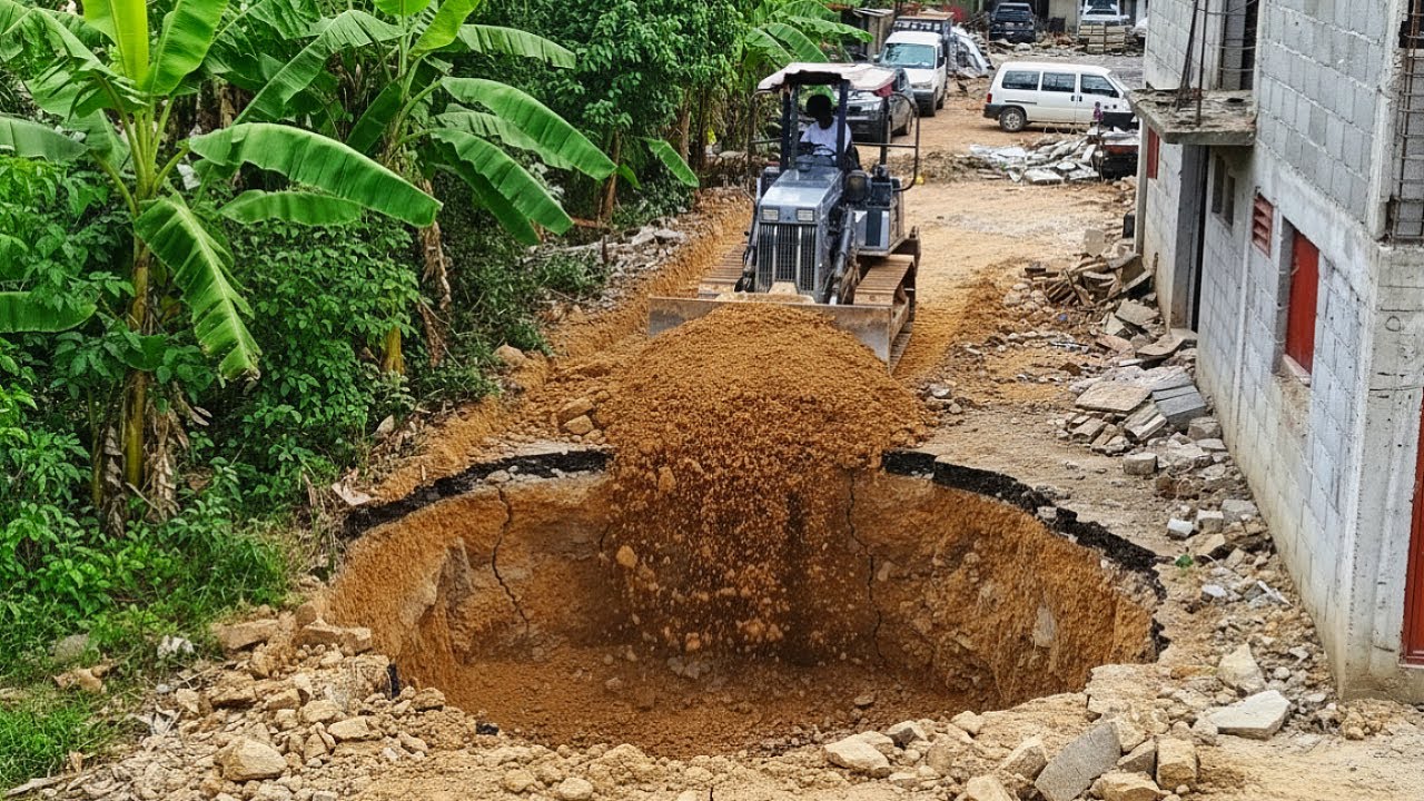 Amazing Land Transformation with Bulldozer Soil Filling