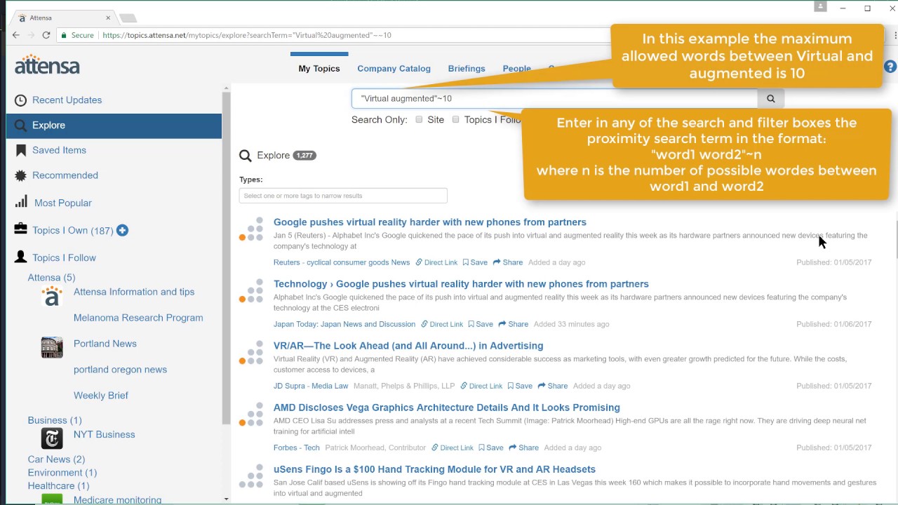 Search Filter   proximity search