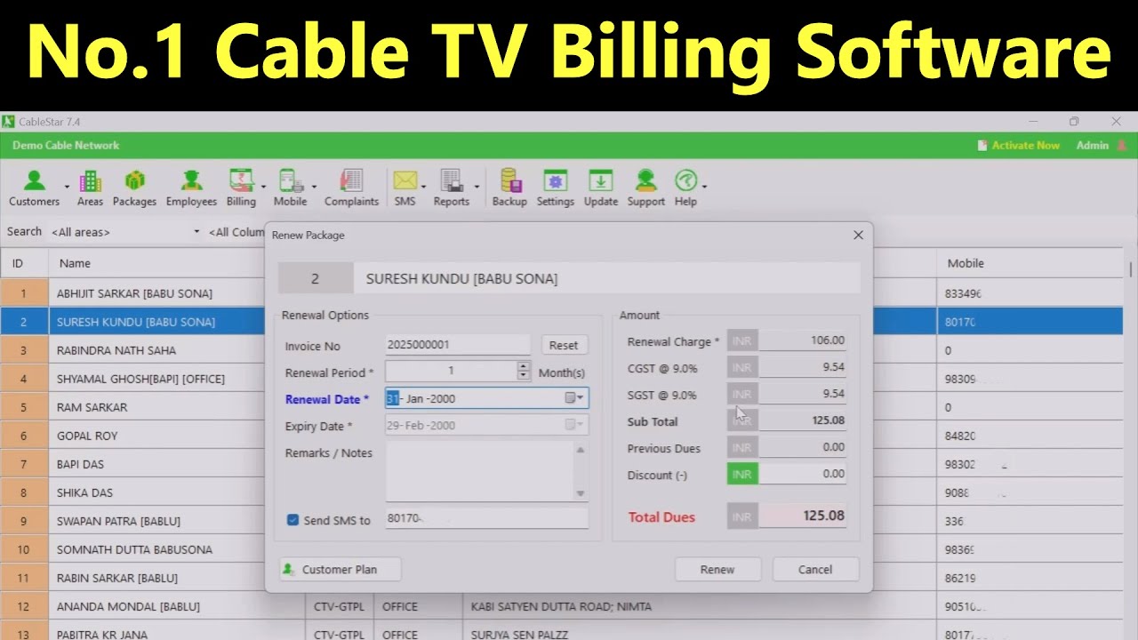Cable Billing Software | Cable TV Billing Software | Cable TV Management | CableStar