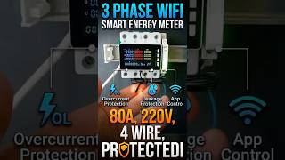 Tuya WiFi 3 Phase Smart Power Meter | Real-Time Energy Monitoring, Over/Under Voltage Protection