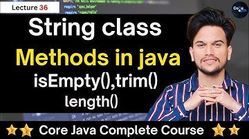 String Class Methods (length(), isEmpty() & trim()) In Java || Check String is Empty Or Not