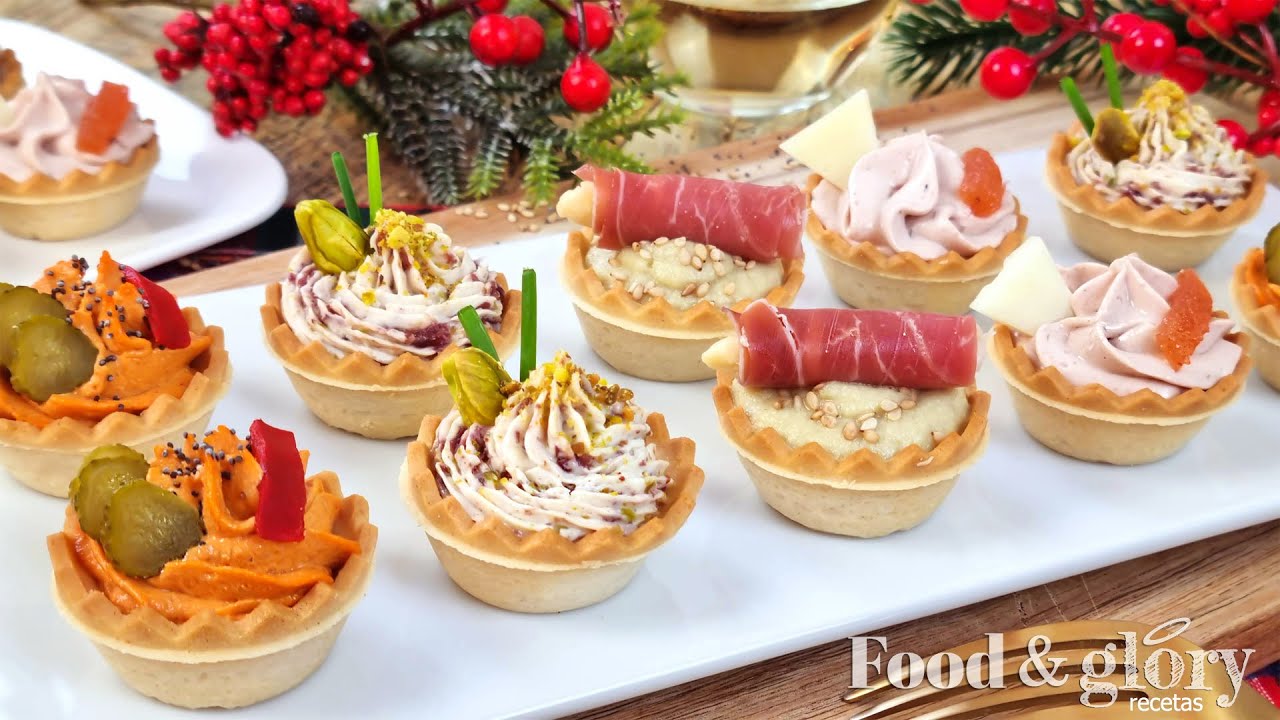 4 Canapés Exprés Sin Cocinado Para Todos Los Gustos | Tartaletas Saladas Navideñas
