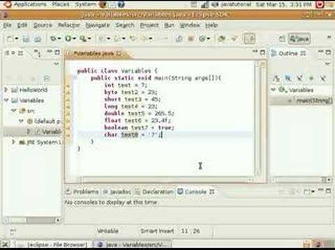 Java Video Tutorial 4:Variables and Data Types (Pt 2 of 2)