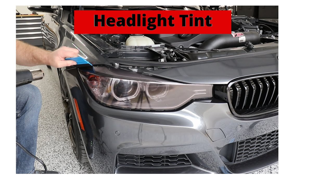 F30 BMW 335i XDrive Headlight and Taillight Tint Wrap VViViD+ Tint
