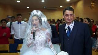 Video thumbnail of "Novia camina al altar cantando YESHUA " IMPRESIONANTE" | FaliVisual Films 698964865"
