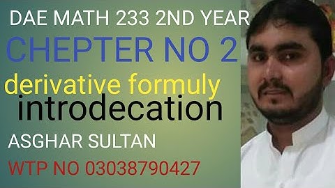 dae math 233 2nd year chapter no 2 derivative  formuly