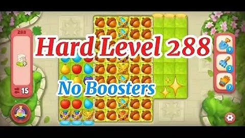 Hard Level 288 No Boosters 💫 Match-3 Game Gardenscapes #games #gameplay #gaming