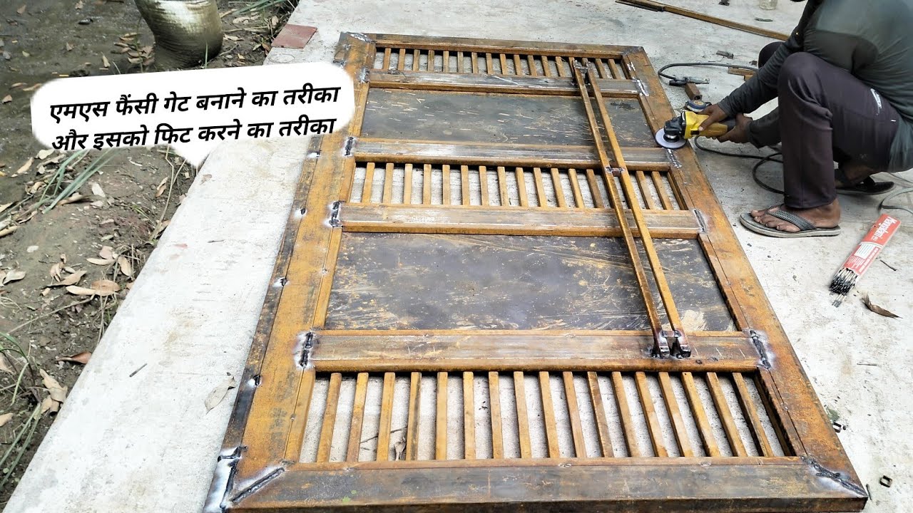 MS chaukor pipe mein simple design gate banane ka tarika men Dor fitting karne ka Tarika