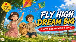 Ghibli Kite Flying in a Beautiful Ghibli Style Meadow Deep Relaxation