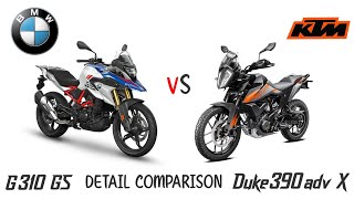 Ktm duke 390 Adv x vs bmw g310 gs | Comparison | Mileage | Top Speed | Price | Bike Informer