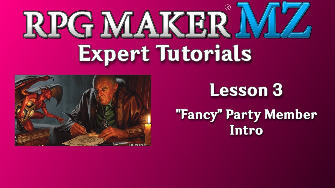 RPG Maker MZ Expert Tutorials - Lesson 3 - "Fancy" Party Member Intro ...