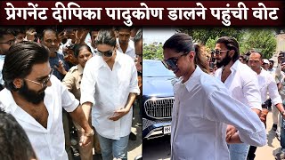 Deepika Padukone Flaunts Baby Bump First Time And Ranveer Singh Step Out To Vote At Polling Booth Resimi