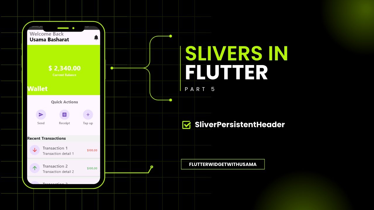 Flutter SliverPersistentHeader |  Flutter Slivers Series 2026 in urdu\hindhi