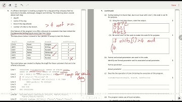 Higher Computing 2023 Q9 Parallel Arrays