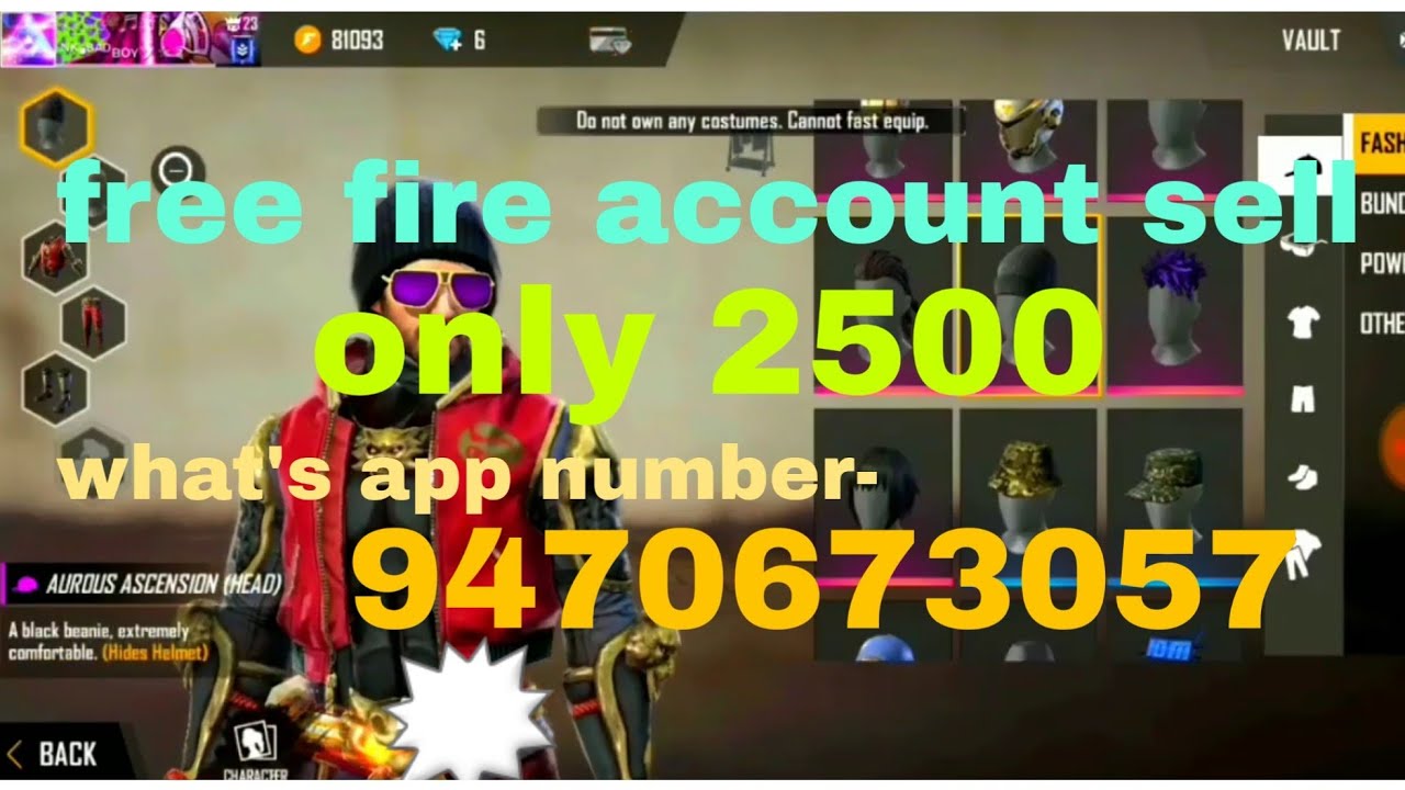 Free fire account for selling only-2500 WhatsApp number ...
