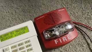 PURE INSANITY! Setting off a Simplex TrueAlert multi-tone horn strobe and Ademco/Honeywell 6160!
