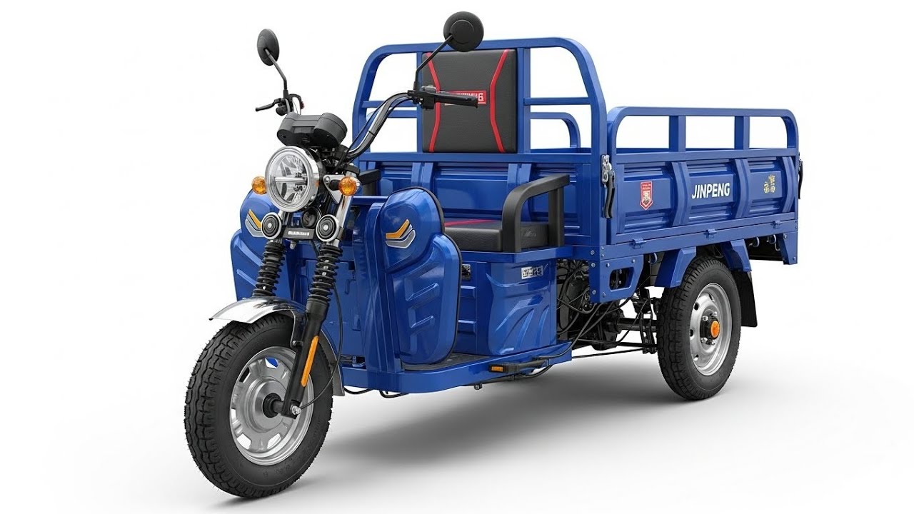 커버 타이틀 (Cover Title):👉 2025 진펑 스타일 블루 전기 삼륜 화물차 리뷰 | KS Auto