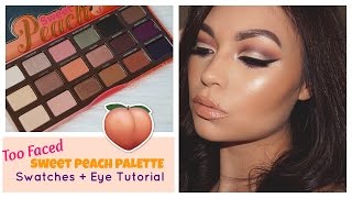 Too Faced Sweet Peach Palette Swatches Eye Tutorial