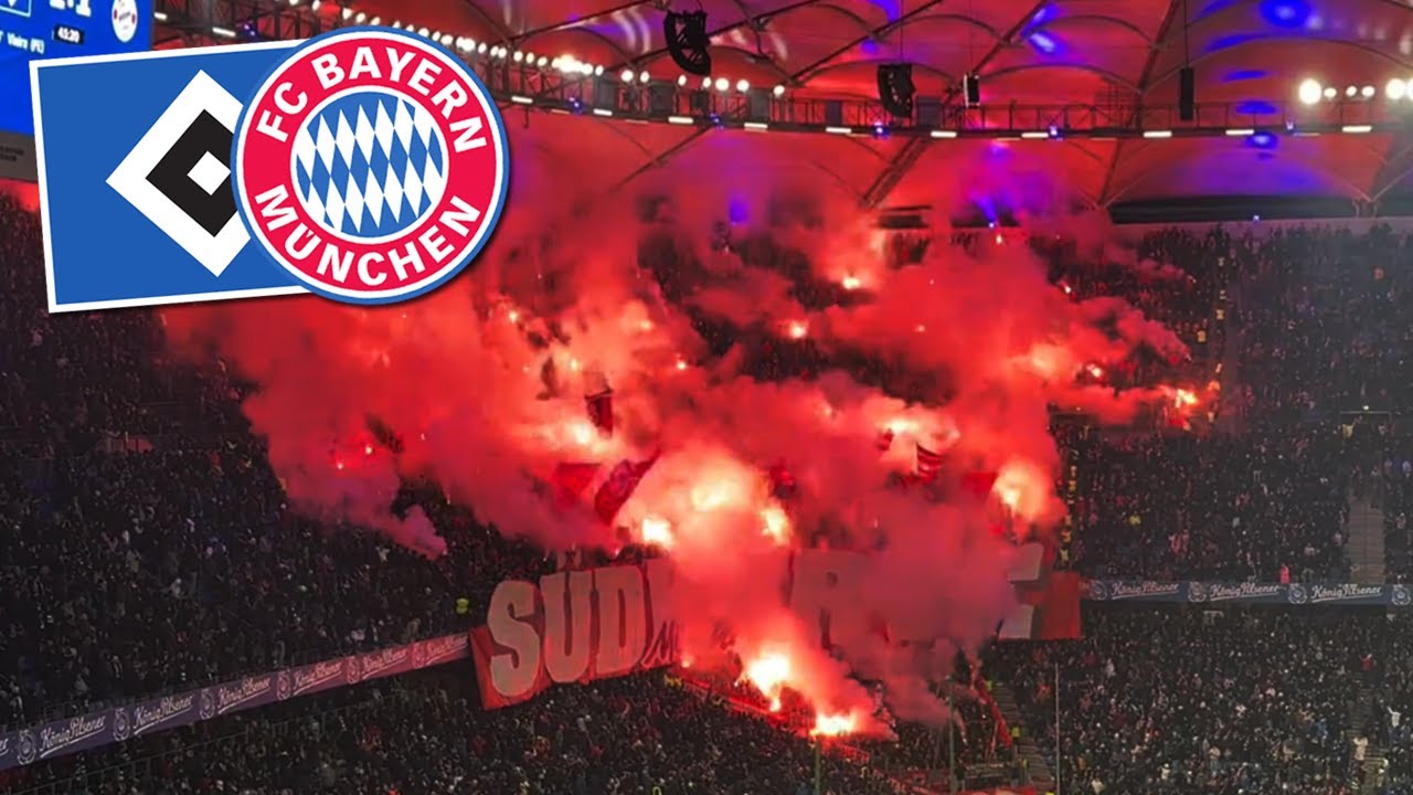 Pyro der Bayern-Fans in Hamburg | Hamburger SV - FC Bayern München 2:2