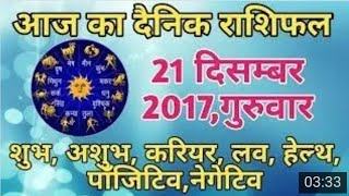 आज क रशफल 21 दसमबर 2017 सभ 12 रशय क सपरण जनकर 21 December 2