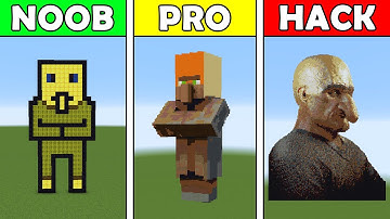 Pixel Art (NOOB vs PRO vs HACKER) Villager in Minecraft