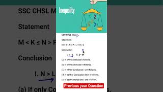Inequality previous year Question#shorts #reasoning #rrbgroupd #ssc #ibpspo #previousyearquestions