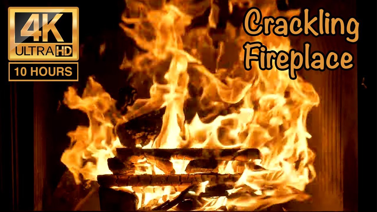 10 Hours of Crackling Fireplace Sounds - 4K - YouTube
